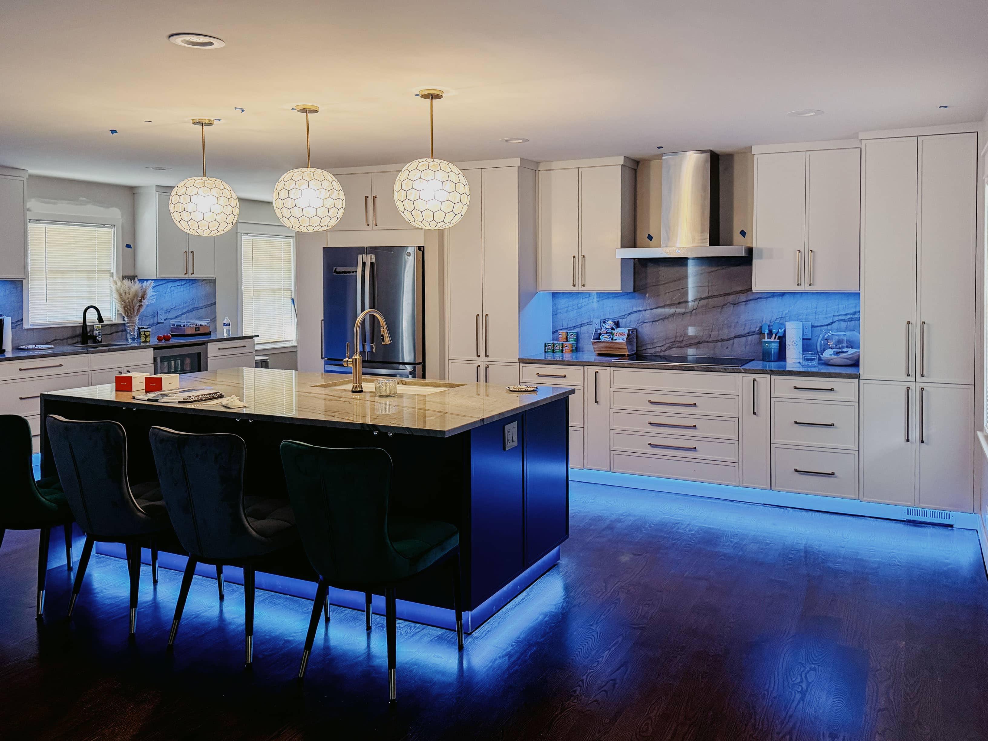 Custom kitchen showcasing cabinet door profiles and coordinating hardware by GM Cabinetry in Georgia